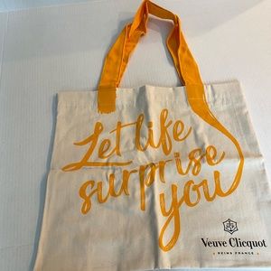 Veuve Clicquot tote bag and bottle neck illuminator.